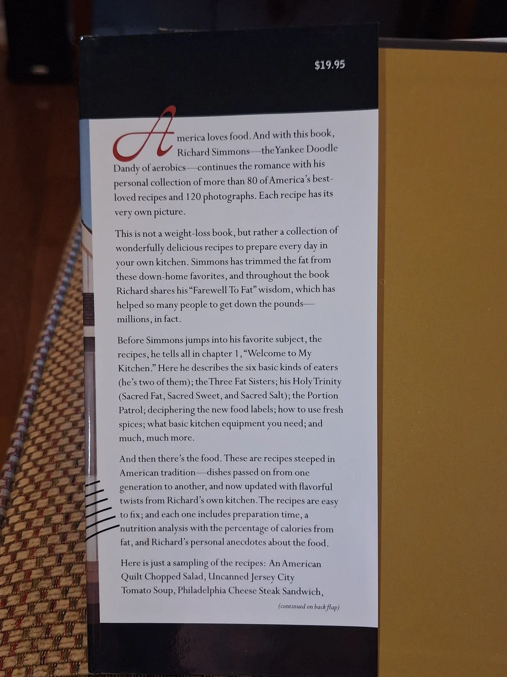 Richard Simmons Farewell to Fat Cookbook - Vintage 1996 Copyright